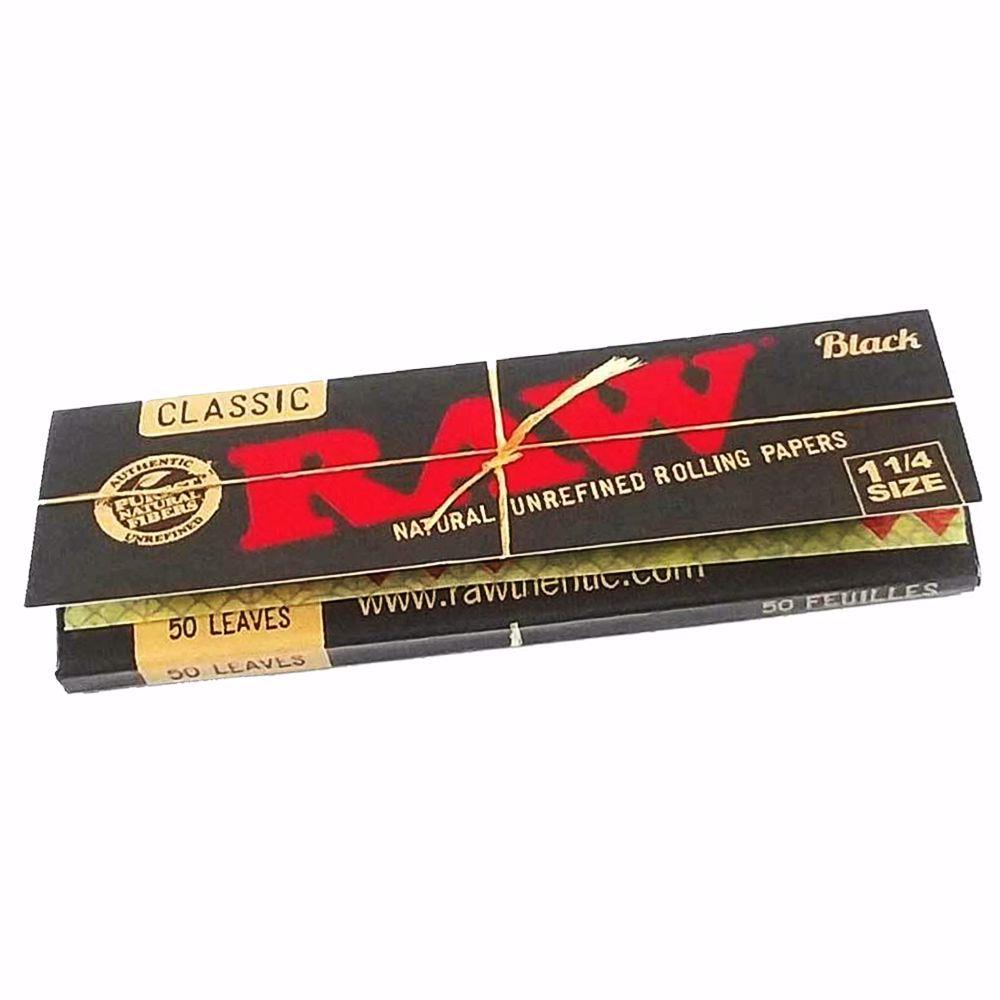 Raw - Black Unrefined Rolling Paper - 1 1/4